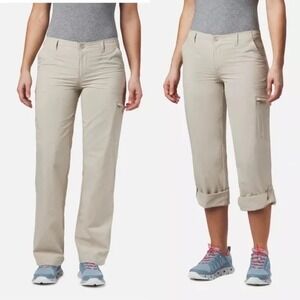 Columbia Aruba Roll Up Pants Womens 6 Regular Tan PFG Omni-Shade New Casual